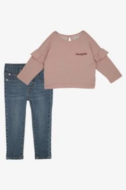 AG Jeans Kids Cloud Wash Baby Girls Set (Size 12M Left)