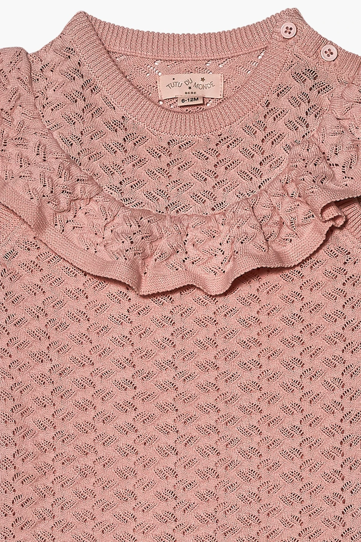 Baby Onesie Tutu Du Monde Bella Knit Girl Romper With Headband - Pink - Image 3