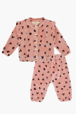 Soft Gallery Evita Baby Girls Velour 2-Piece Set (Size 6M Left)
