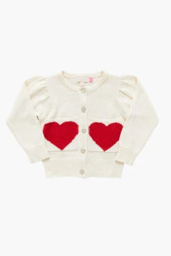 Pink Chicken Baby Girl Heart Cardigan