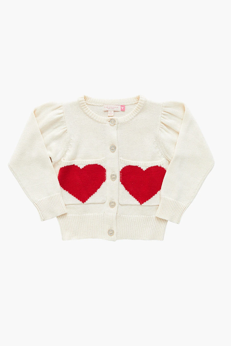 Pink Chicken Baby Girl Heart Cardigan