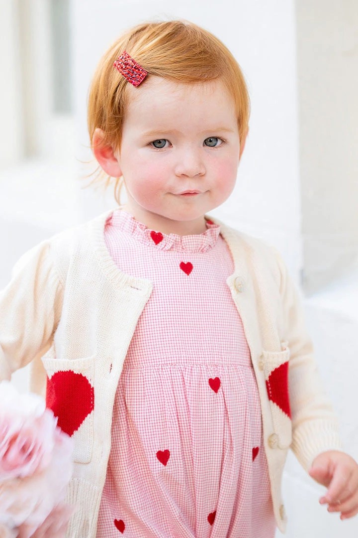 Pink Chicken Baby Girl Heart Cardigan - Image 2