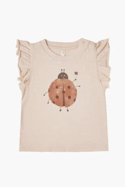 Rylee + Cru Ladybug Ruffle Girls Shirt