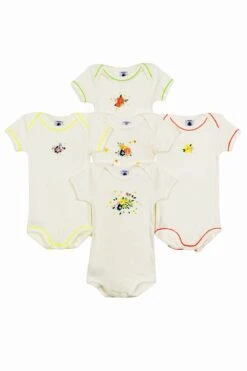 Baby Onesie Petit Bateau 5-Pack - Florals (Size 3M Left)