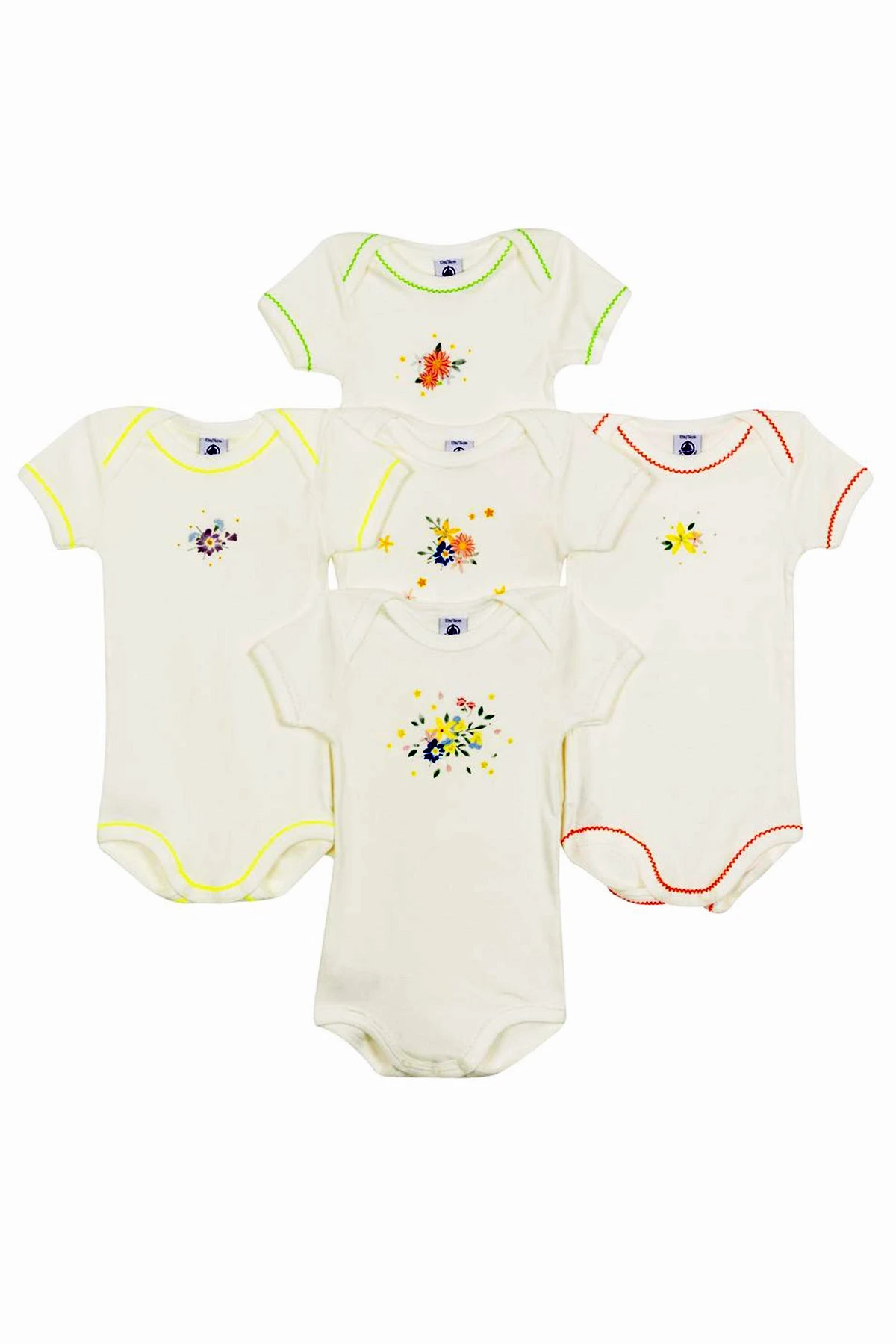 Baby Onesie Petit Bateau 5-Pack - Florals (Size 3M Left)