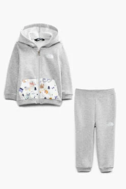 North Face Camp Fleece Baby Set - Light Grey Heather (Size 18M Left)