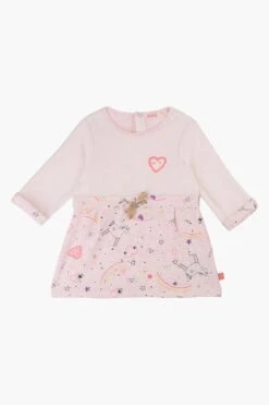 Billieblush Cream Pink Heart Baby Girls Dress (Size 12M Left)