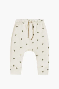 Quincy Mae Drawstring Baby Pants - Cactus (Size 6/12M Left)