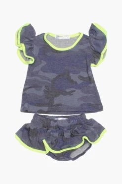Joah Love Ellen Camo Baby Girls Set - Blue (Size 12M Left)