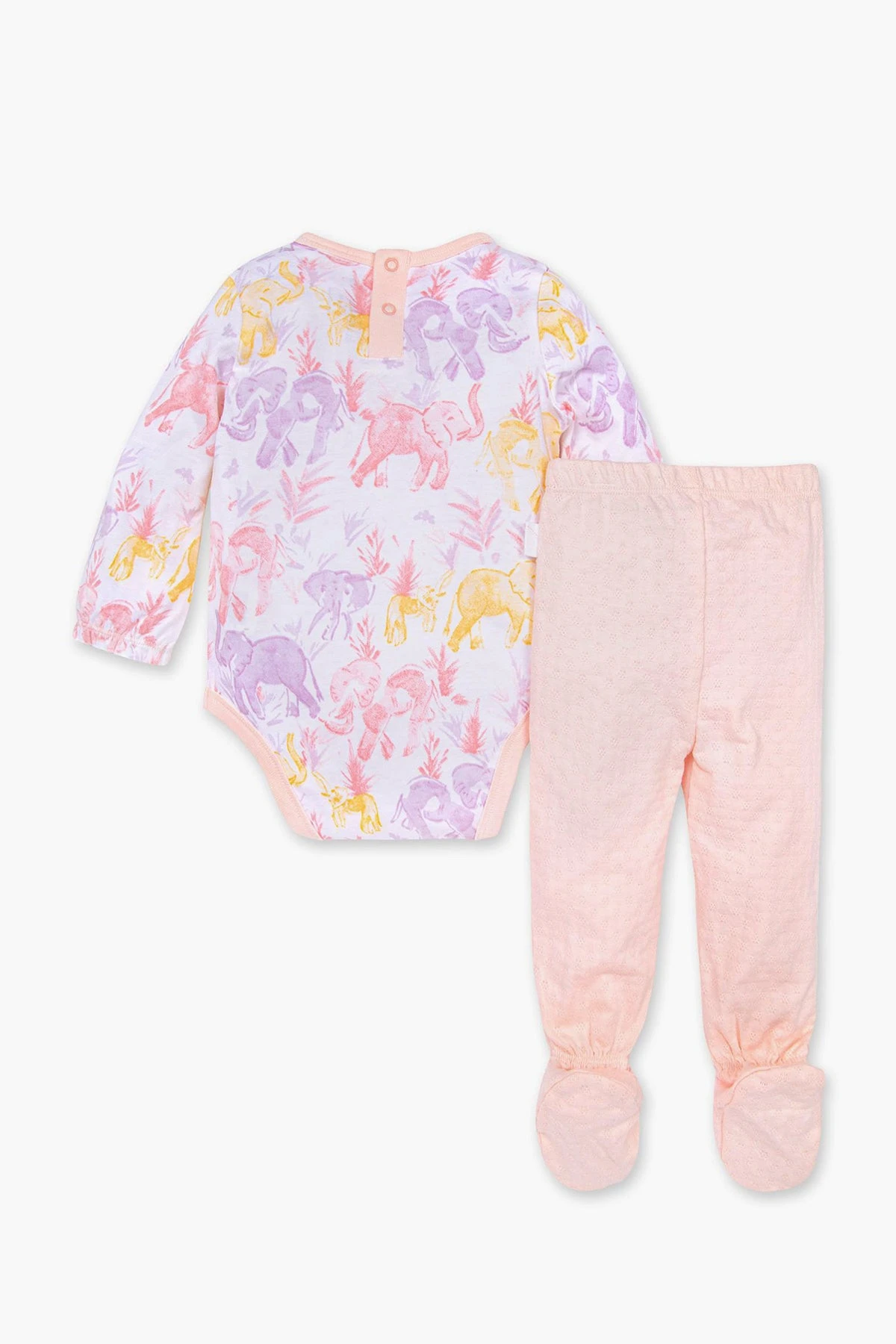 Baby Onesie Burt's Bees Ello Elephant 2-Piece Girls Set - Image 2