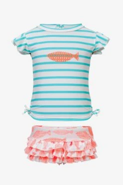 Tropical Fish Ruffle Baby Girls Swim Set (Size 6/12M Left)