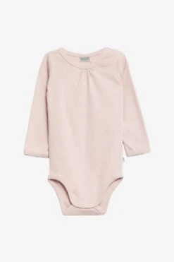 Baby Onesie Wheat Long Sleeve - Powder Pink