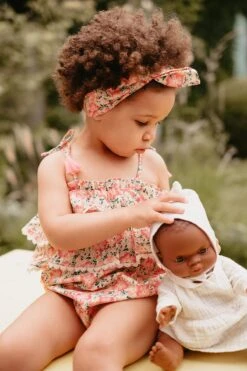 Louise Misha Kumal Baby Girls Romper And Headband Set (Size 12M Left)