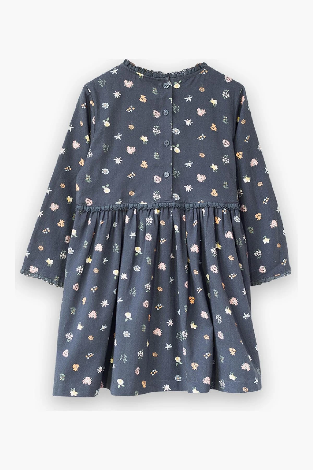 Beet World Lulu Girls Dress - Dark Navy Floral - Image 4