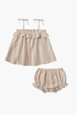 Rylee + Cru Multi Stripe Ruffle Baby Girls Set