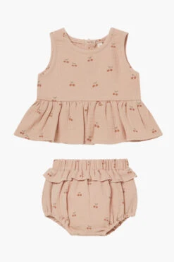 Baby Set Quincy Mae Peplum Cherries
