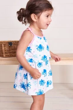 Hatley Pretty Octopuses Baby Girls Dress (Size 9/12M Left)