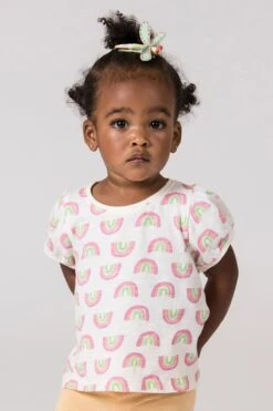 Everbloom Rainbow Puff Baby Tee (Size 6M Left)