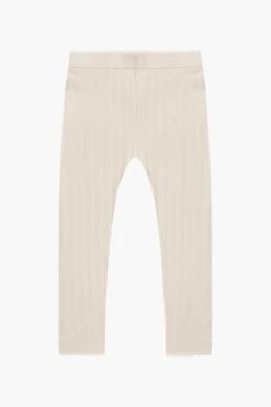 Rylee + Cru Ribbed Girls Leggings - Stone