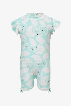 Snapper Rock Swan Baby Girls Swimsuit (Size 12/24M Left)