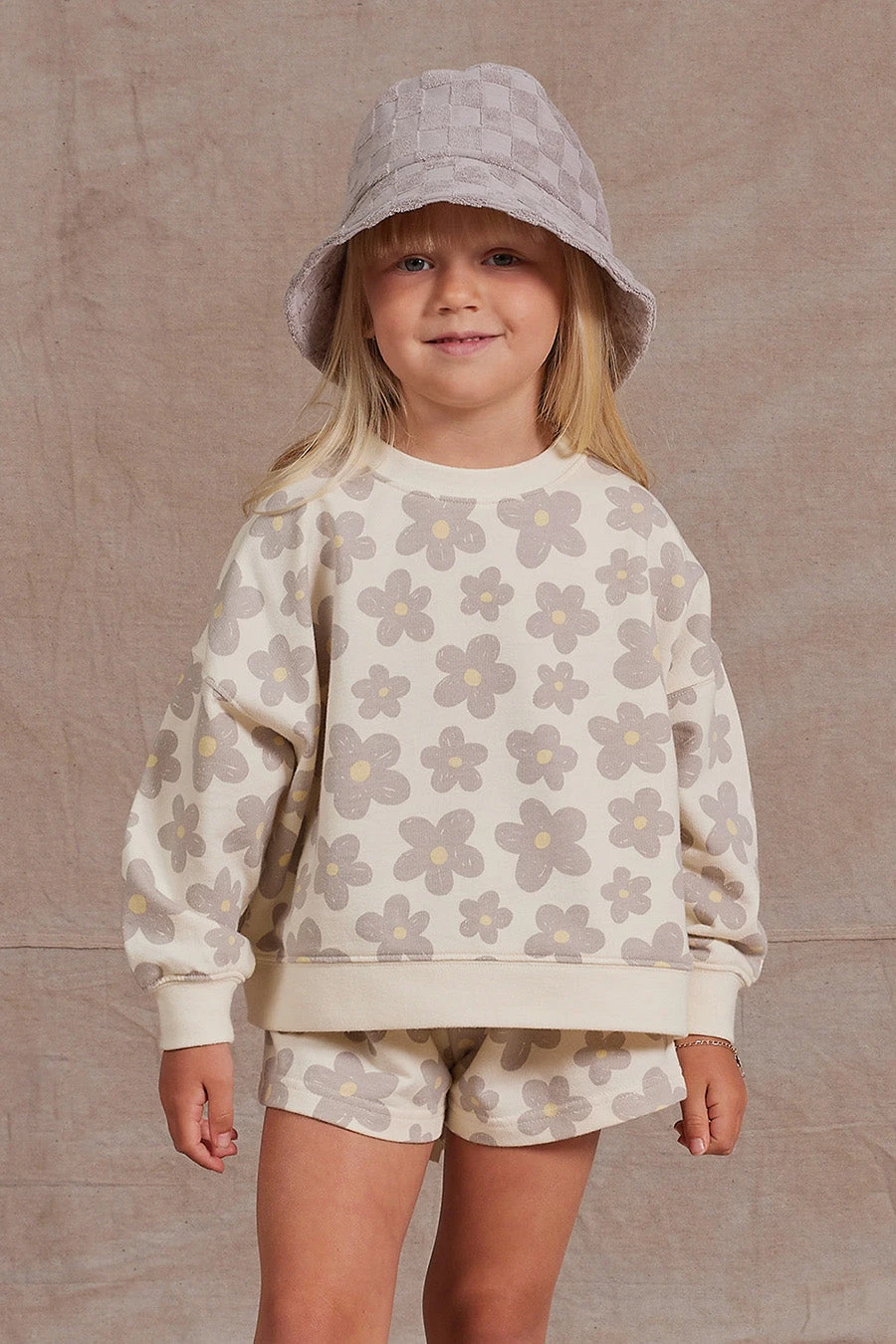 Girls Sweatshirt Rylee + Cru Boxy Retro Floral